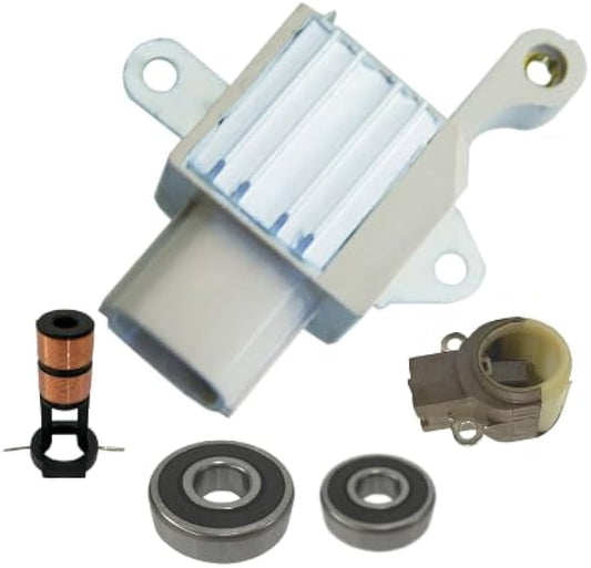 Fits New Alternator kit 6 Acura Honda Regulator Bearings Brush Holder Slip Ring
