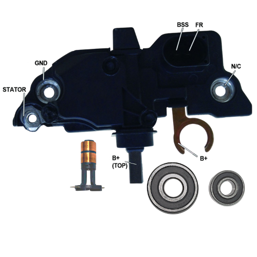 For New Alternator kit 6 Mercedes-Benz Regulator Brushes Bearings Slip Ring